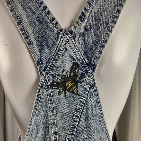 No Boundaries Relaxed Light Blue Customized Denim Overalls Size M (NWT) - Picture 4 of 11